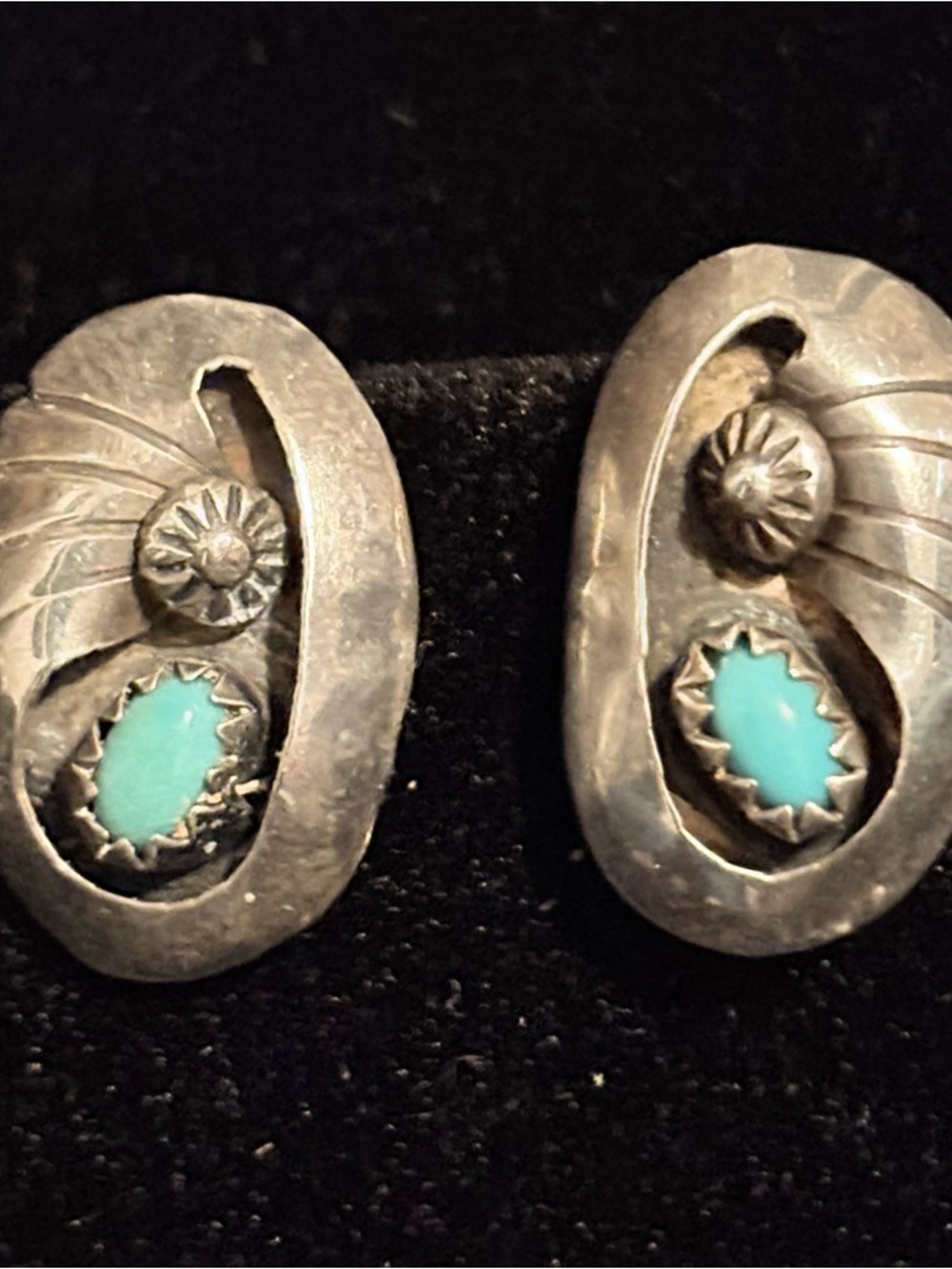 Vintage Turquoise Sterling Silver Earrings